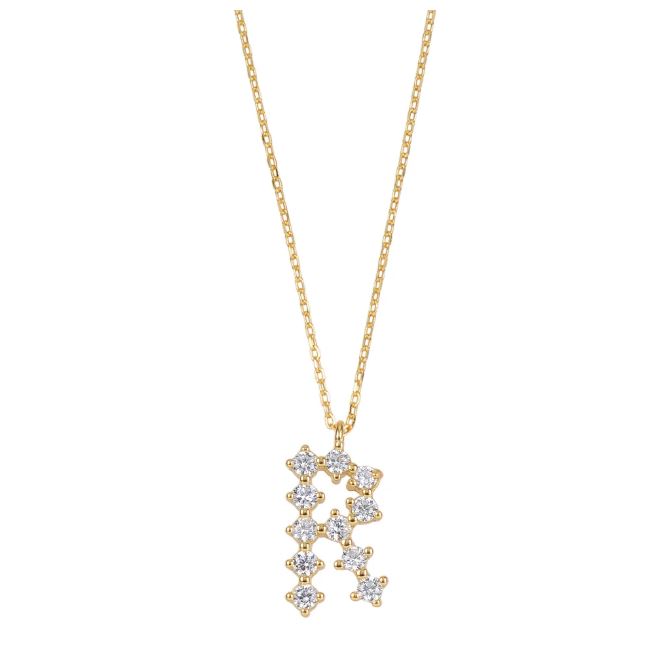 White zirconia initial gold - ByMirelae