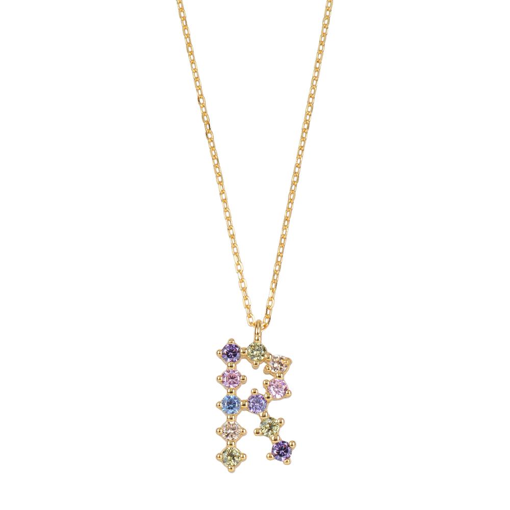 Rainbow zirconia initial gold - ByMirelae