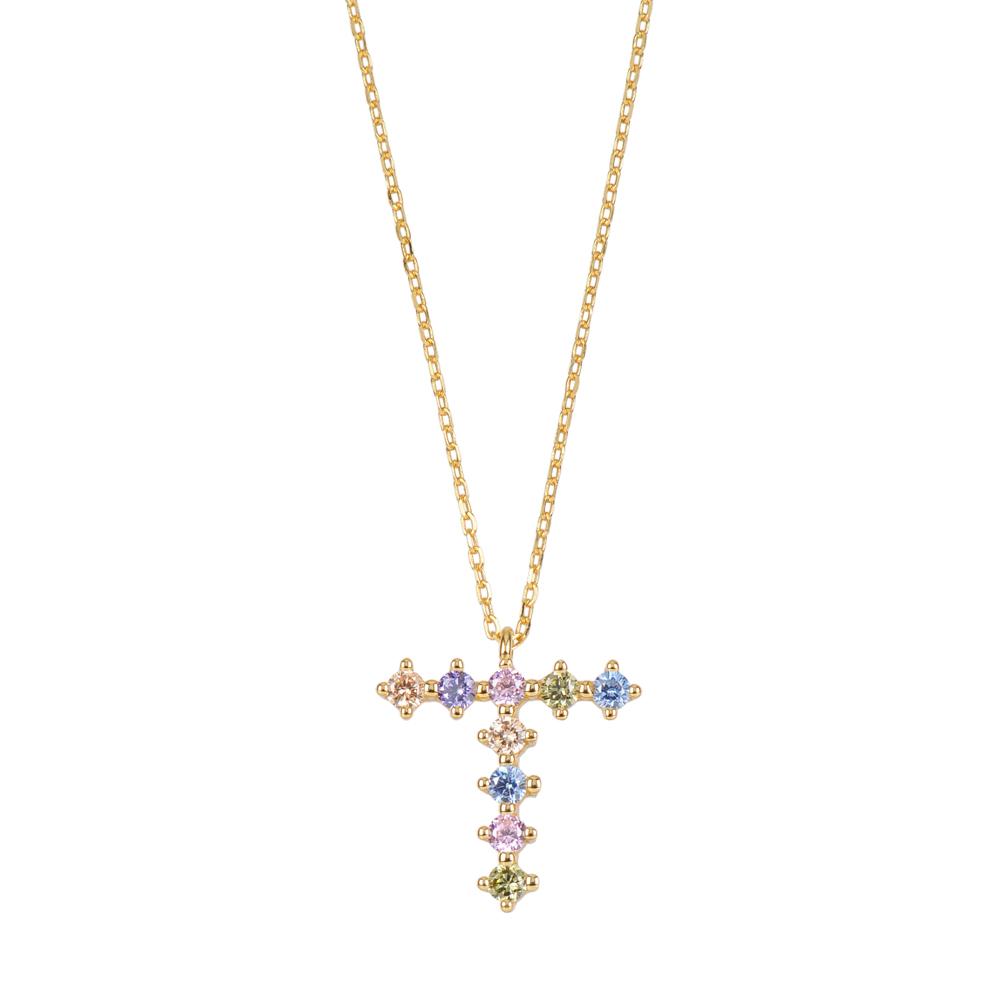Rainbow zirconia initial gold - ByMirelae