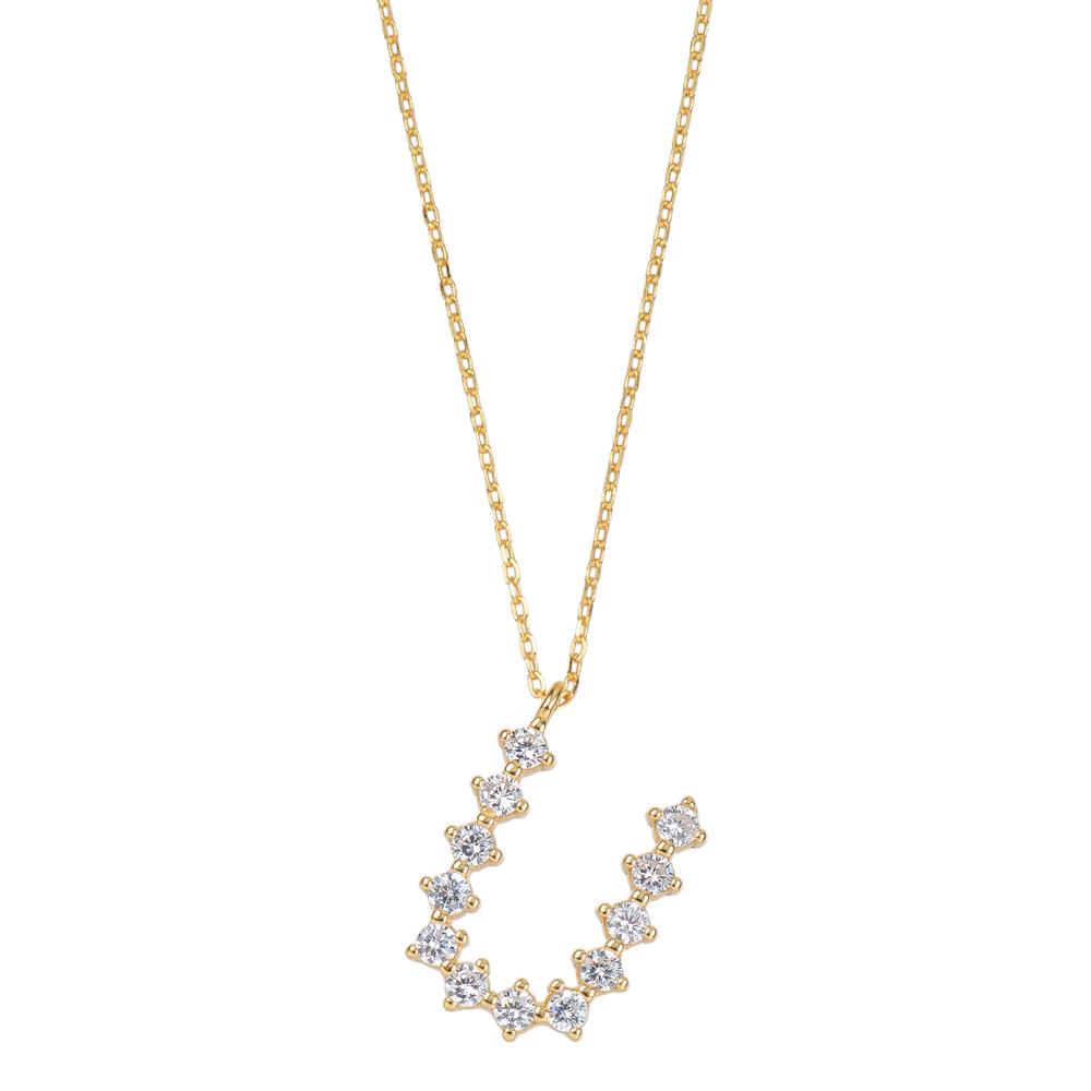 White zirconia initial gold - ByMirelae