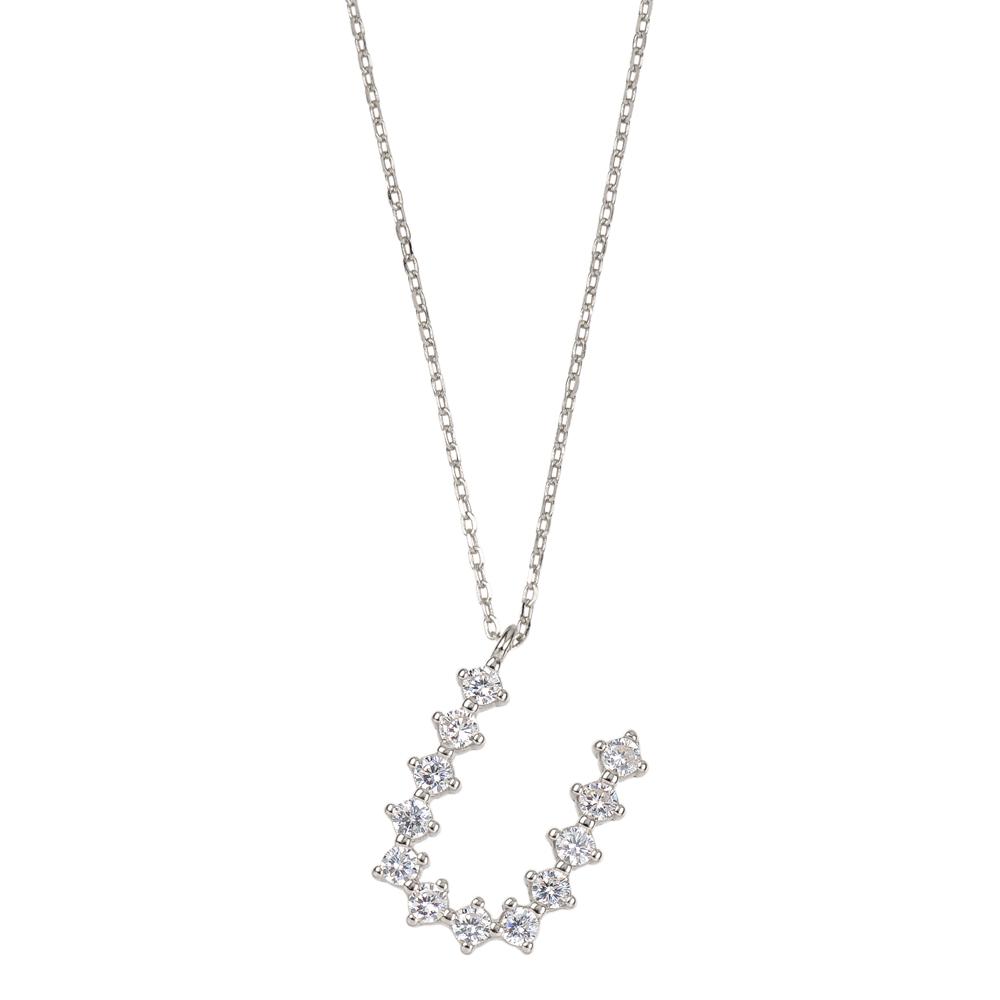 White zirconia initial silver - ByMirelae