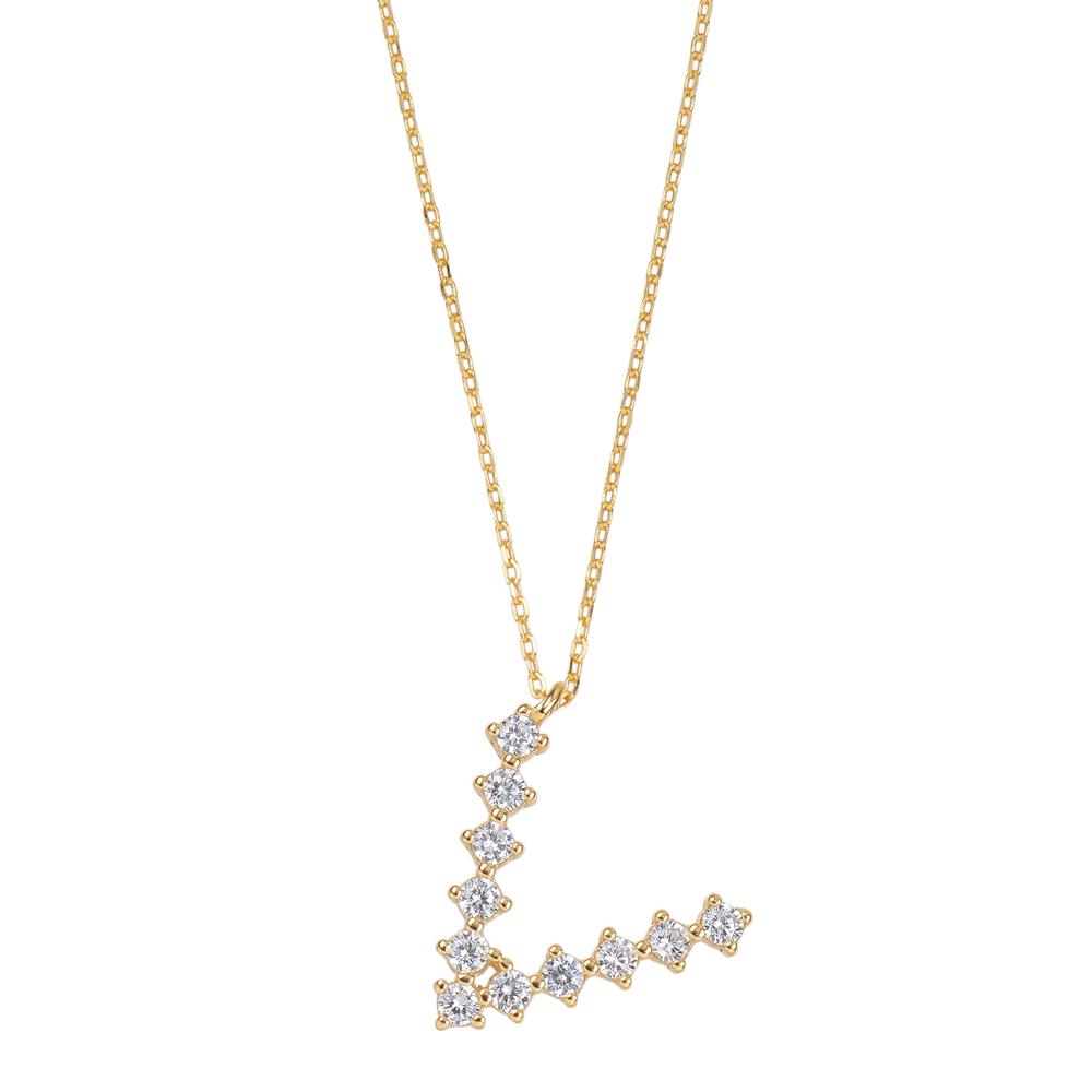 White zirconia initial gold - ByMirelae