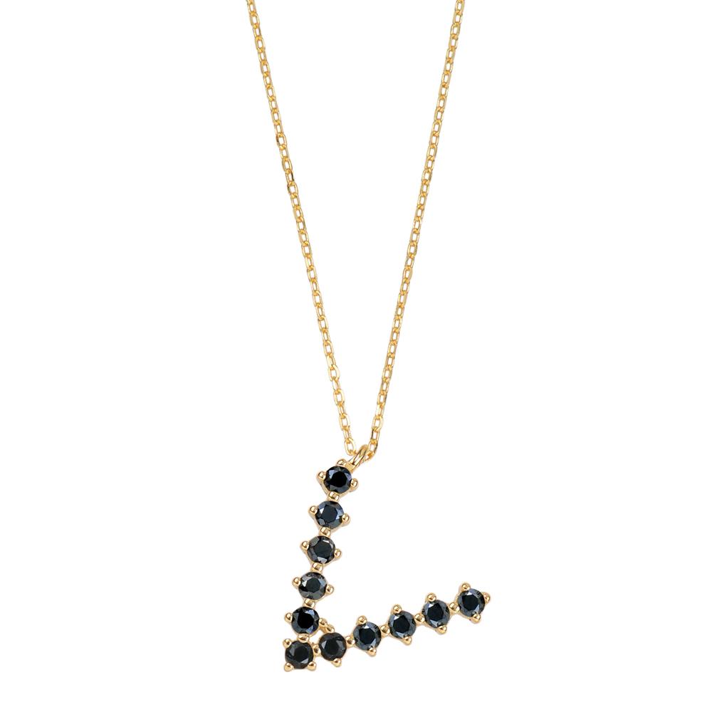 Black zirconia initial gold - ByMirelae