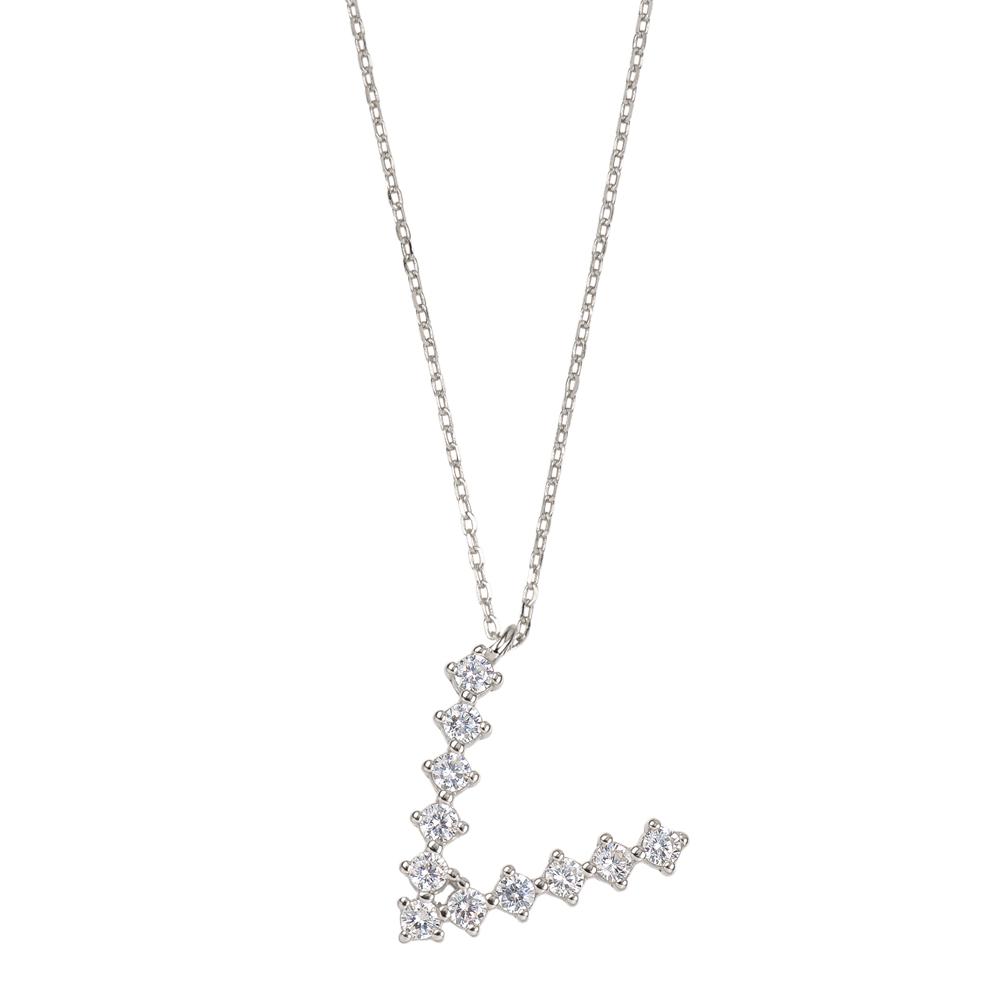 White zirconia initial silver - ByMirelae