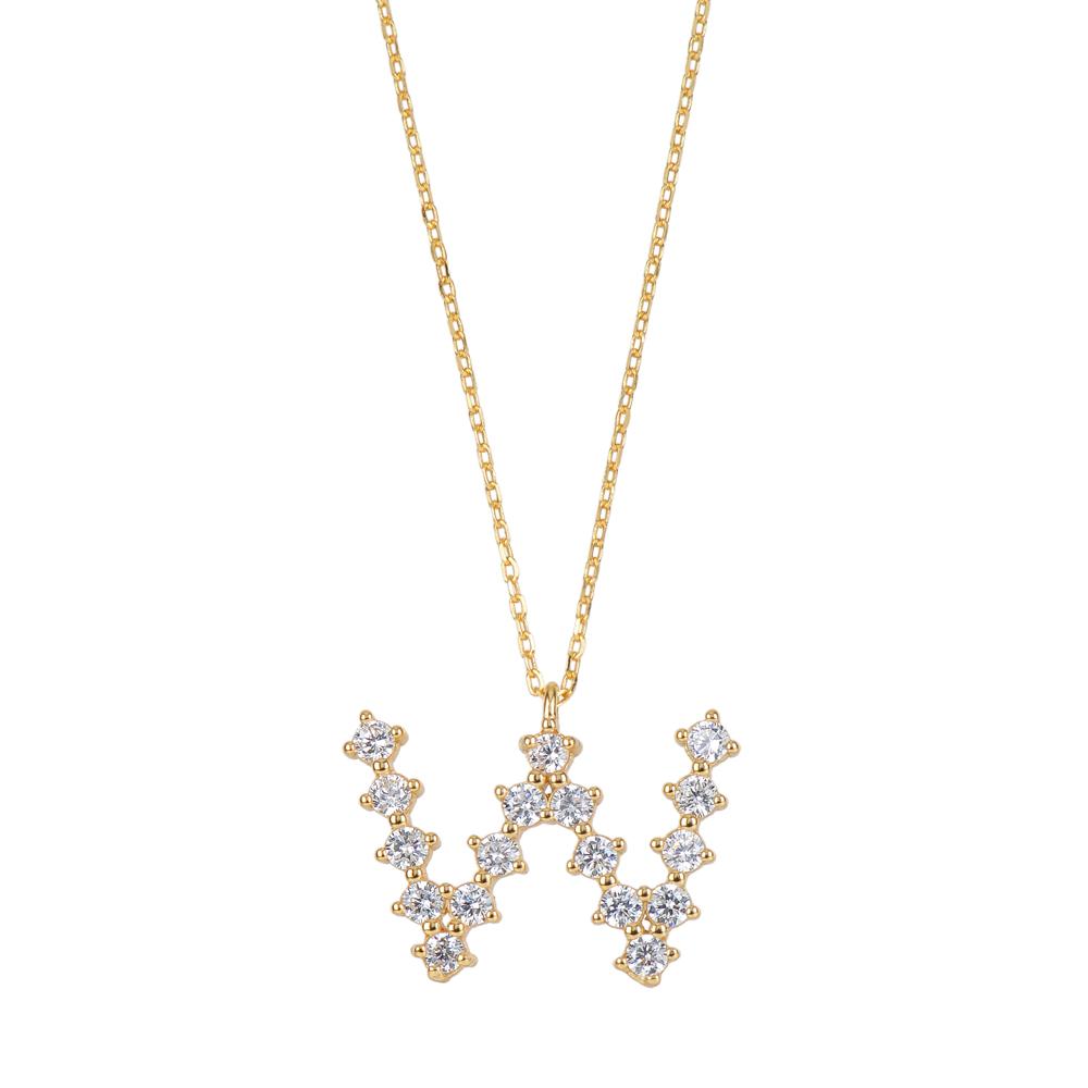 White zirconia initial gold - ByMirelae