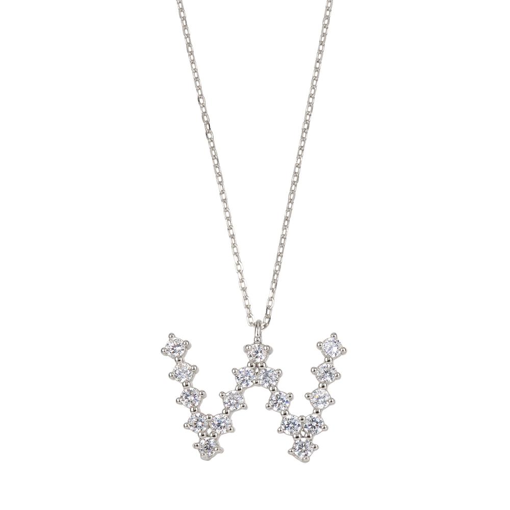 White zirconia initial silver - ByMirelae
