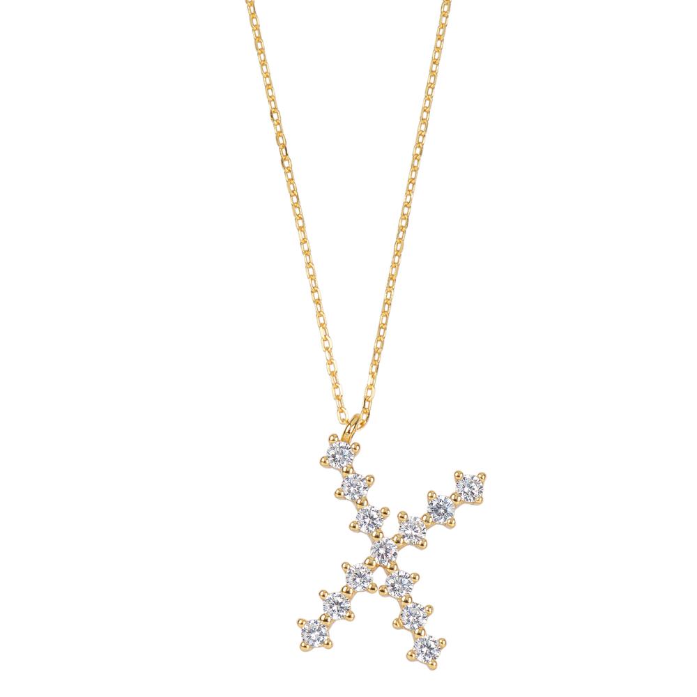 White zirconia initial gold - ByMirelae