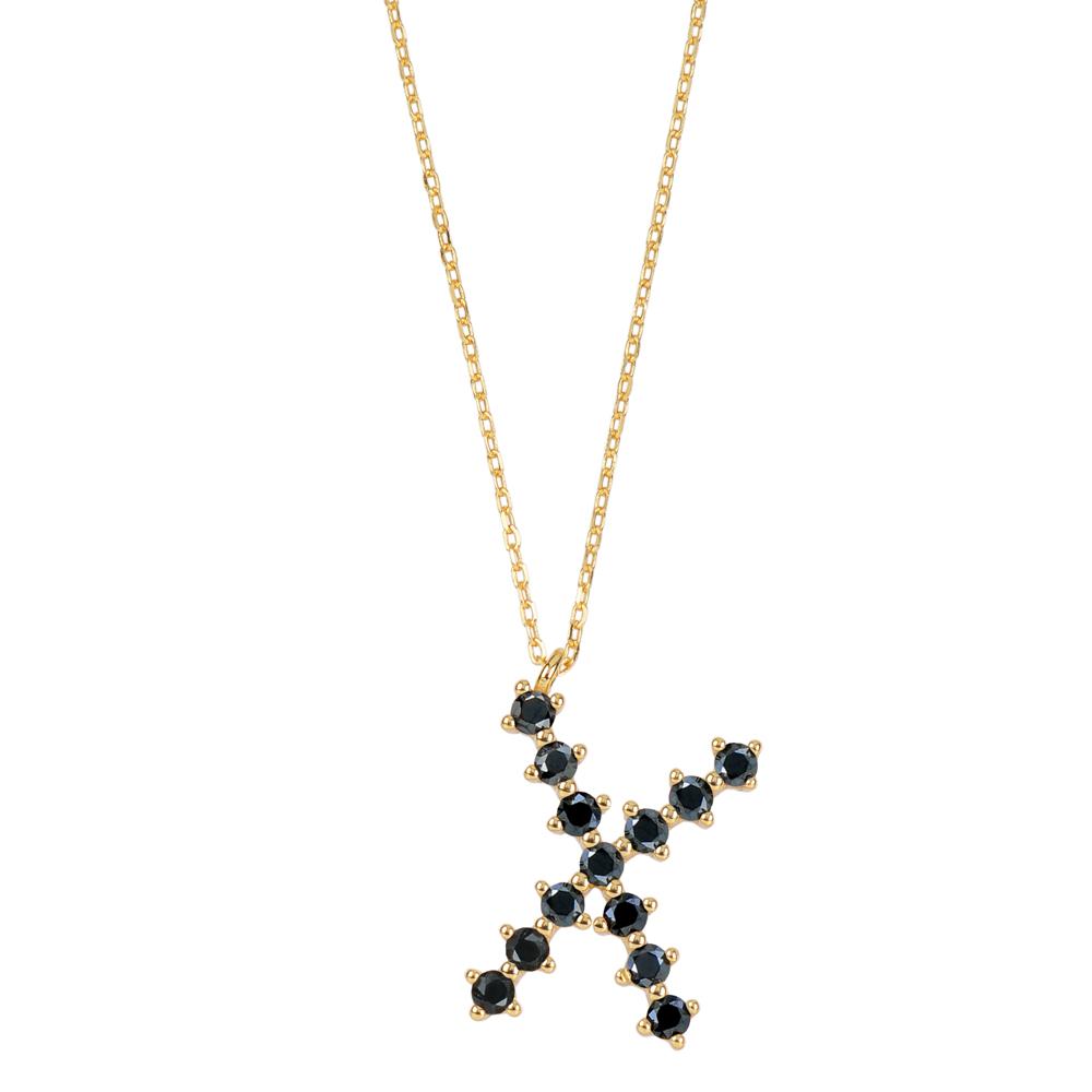 Black zirconia initial gold - ByMirelae