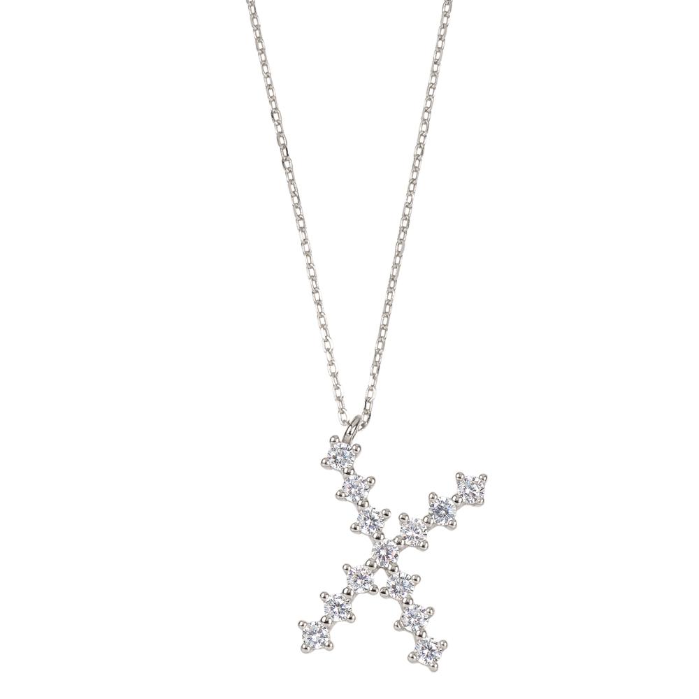 White zirconia initial silver - ByMirelae