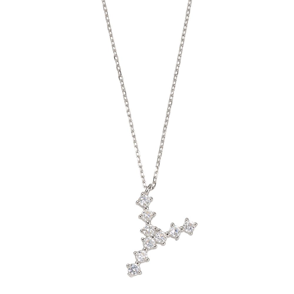 White zirconia initial silver - ByMirelae