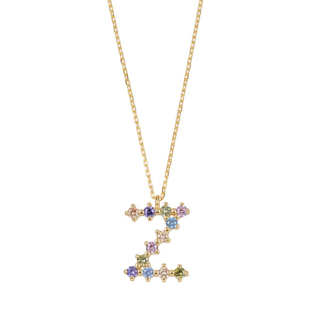 Rainbow zirconia initial gold - ByMirelae