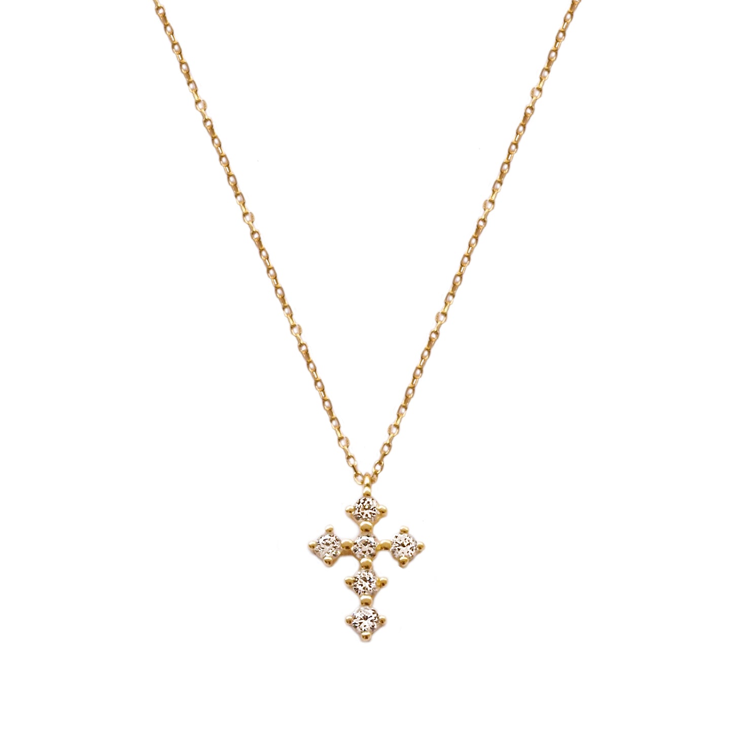 White zirconia cross gold - ByMirelae