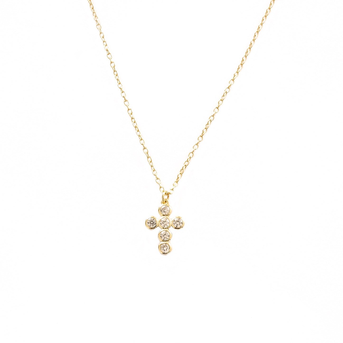 Zirconia cross gold - ByMirelae