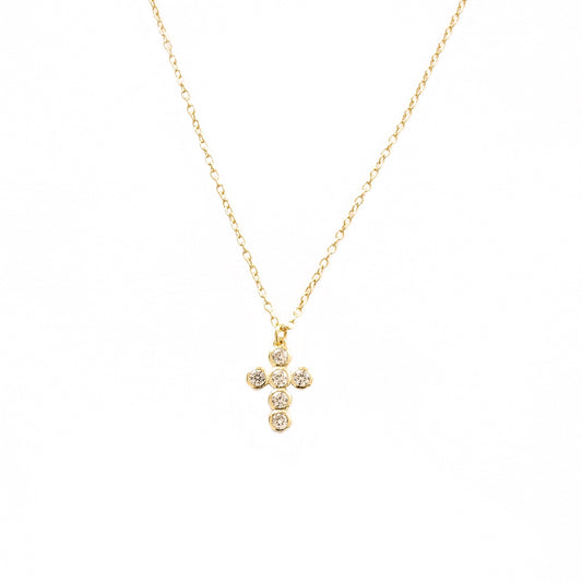 Zirconia cross gold - ByMirelae
