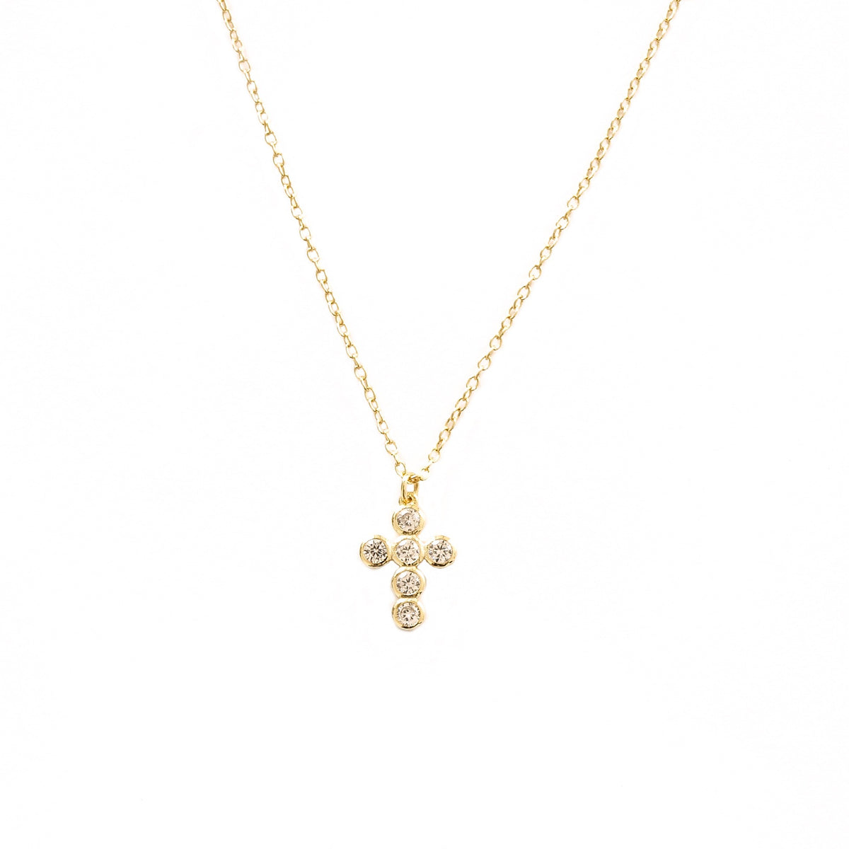 Zirconia cross gold - ByMirelae