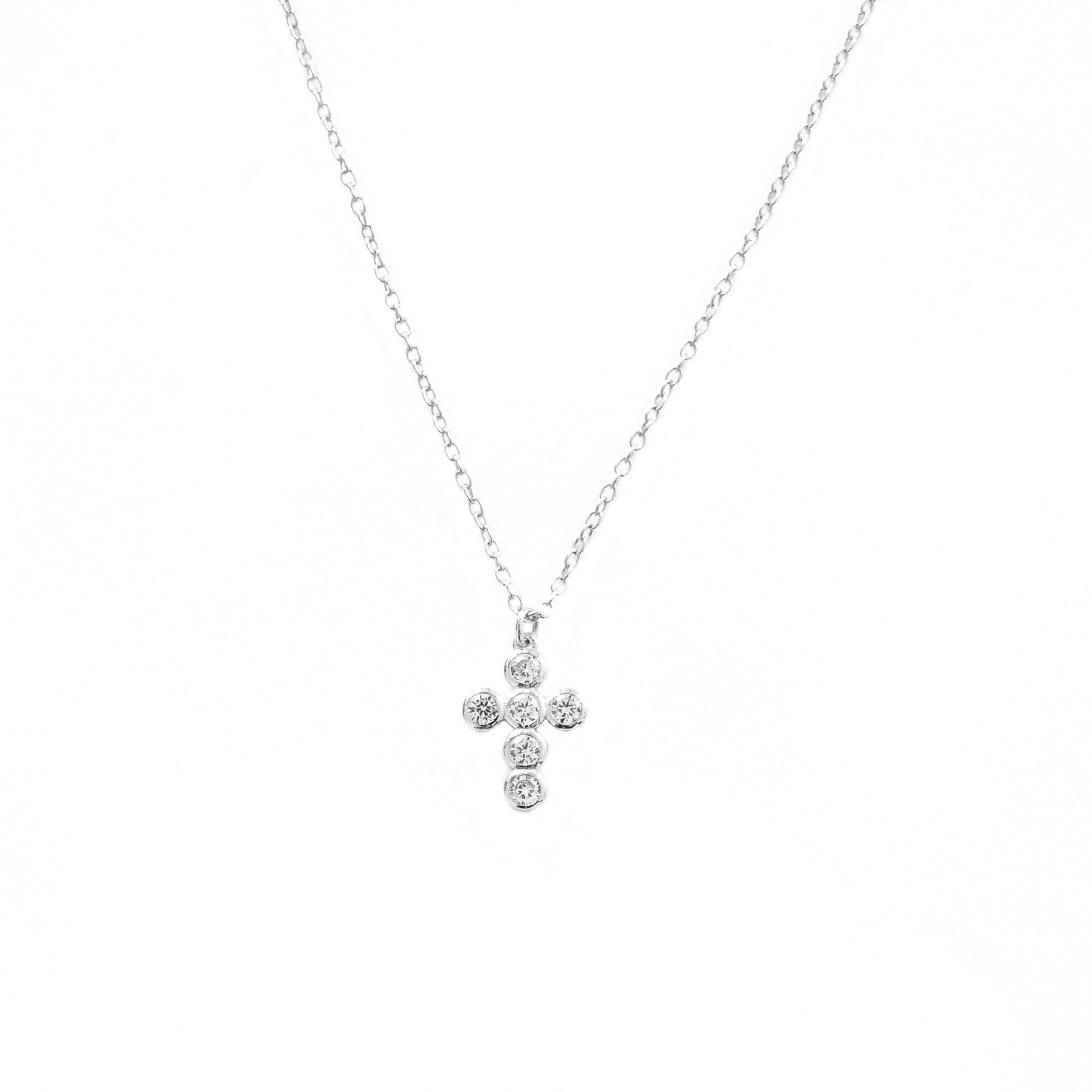 Zirconia cross silver - ByMirelae