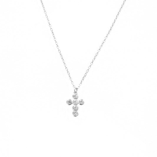 Zirconia cross silver - ByMirelae
