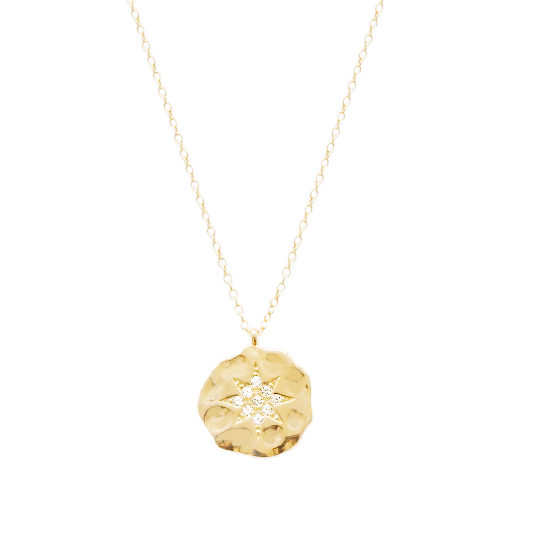 Zirconia star hammered gold - ByMirelae