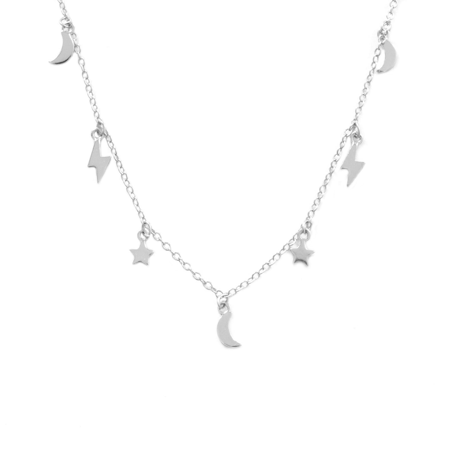 Star, moon & lightning silver - ByMirelae