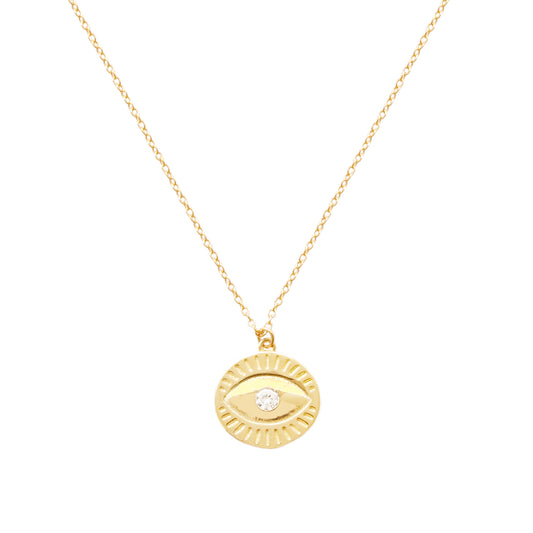 Zirconia eye oval gold - ByMirelae