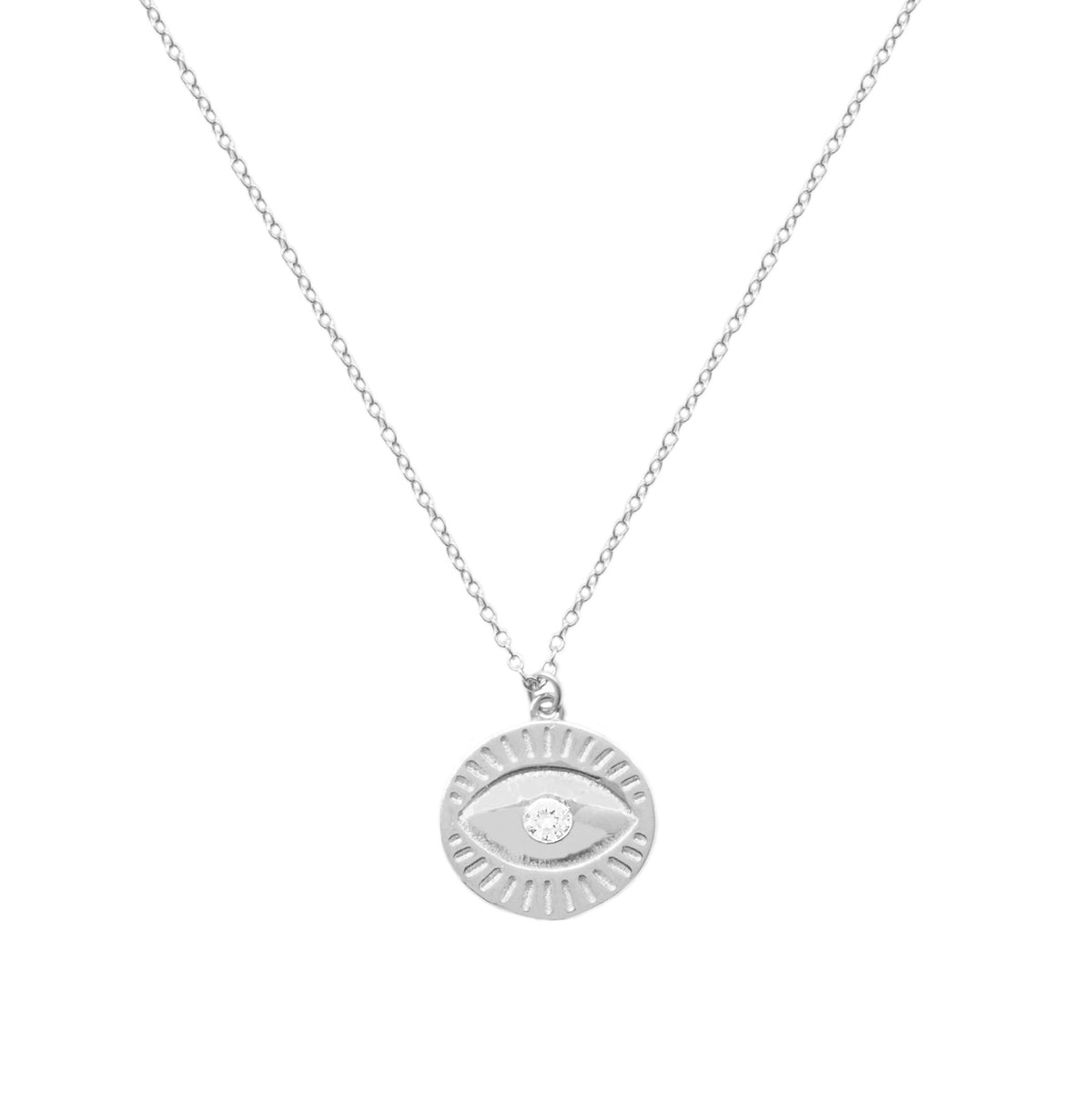 Zirconia eye oval silver - ByMirelae
