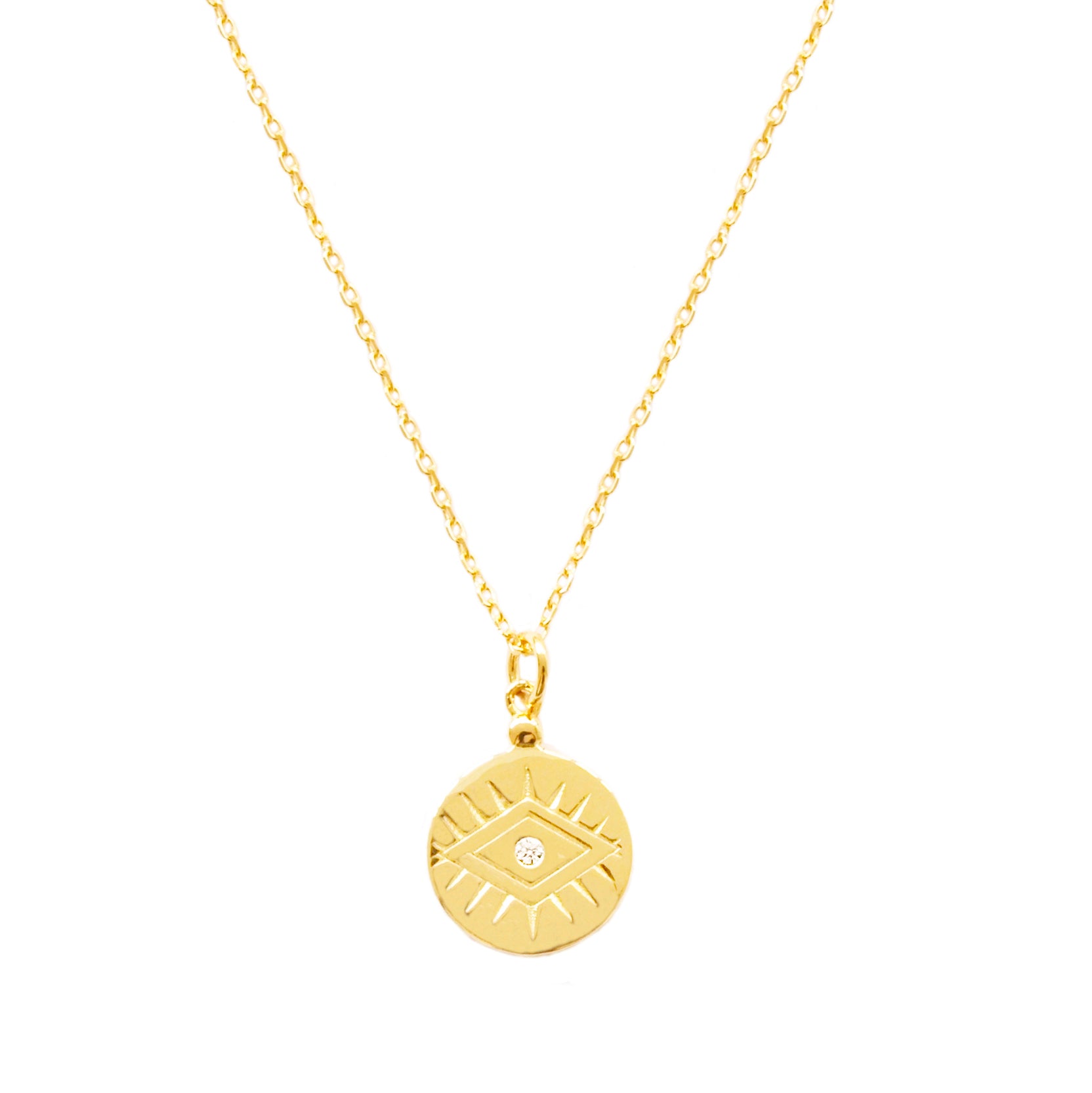Zirconia eye rhomb gold - ByMirelae