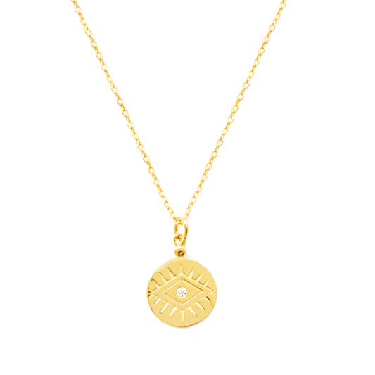 Zirconia eye rhomb gold - ByMirelae