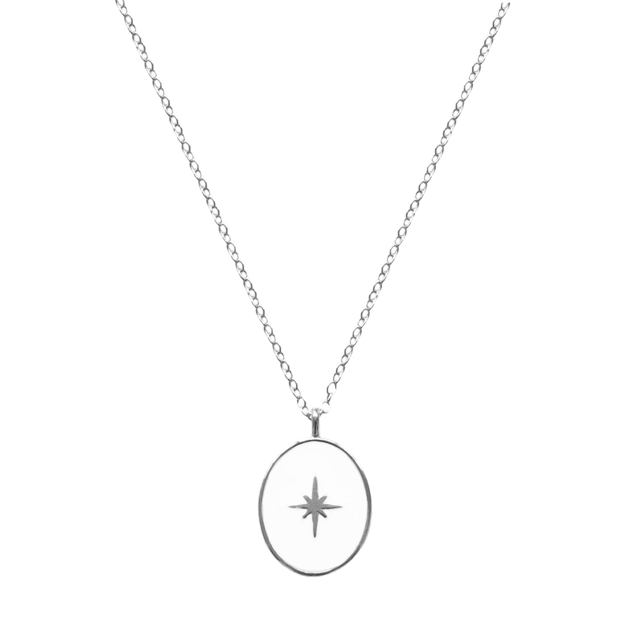 White oval star silver - ByMirelae