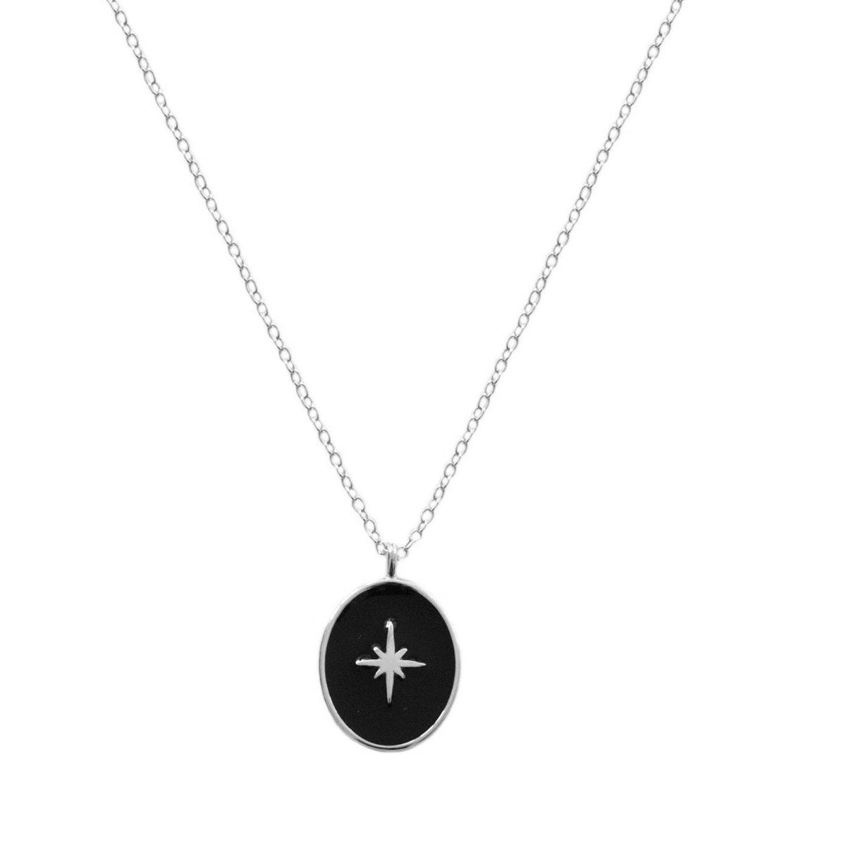 Black oval star silver - ByMirelae