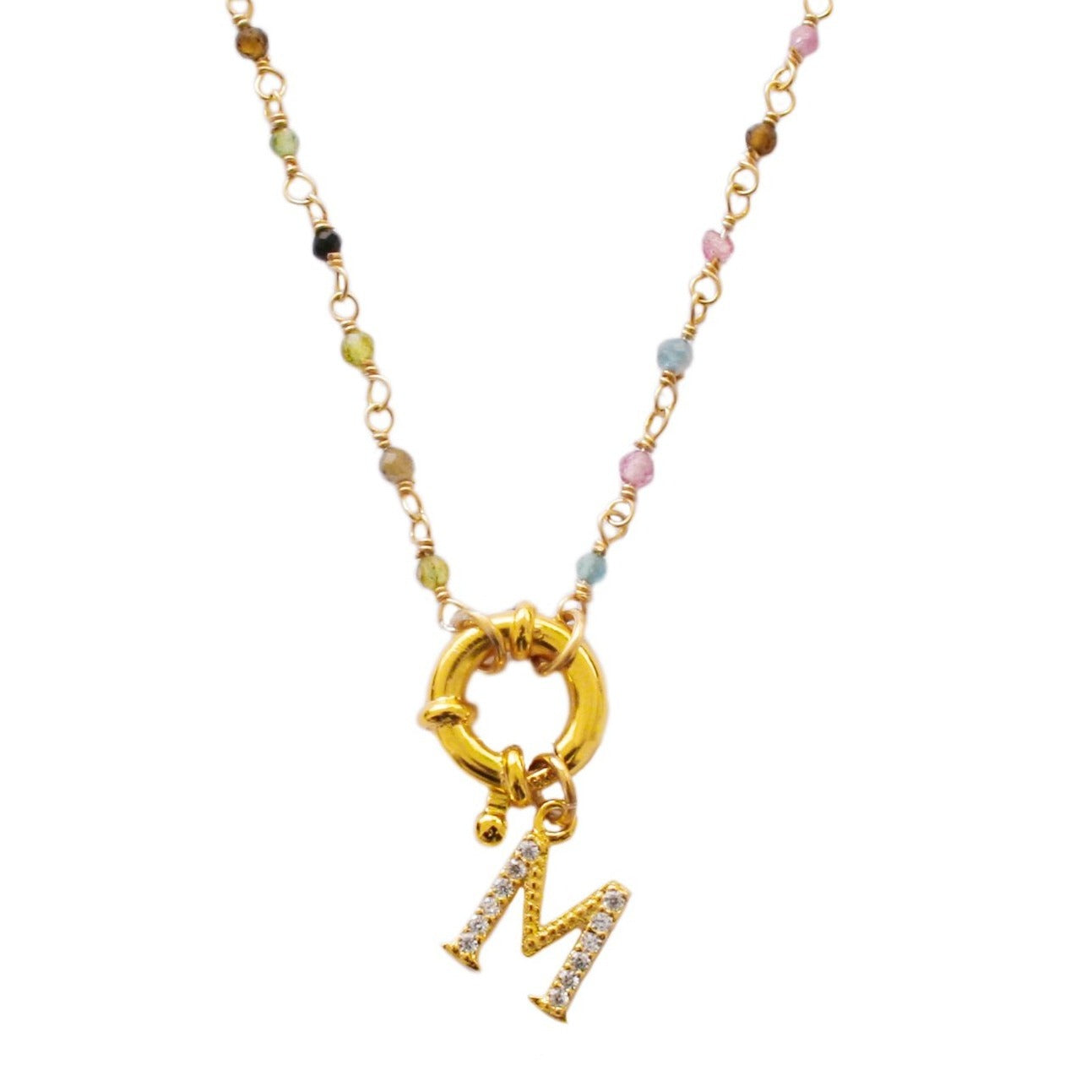 Initial tourmaline openclose gold
