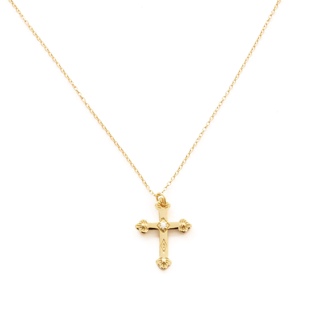 One zirconia cross gold - ByMirelae