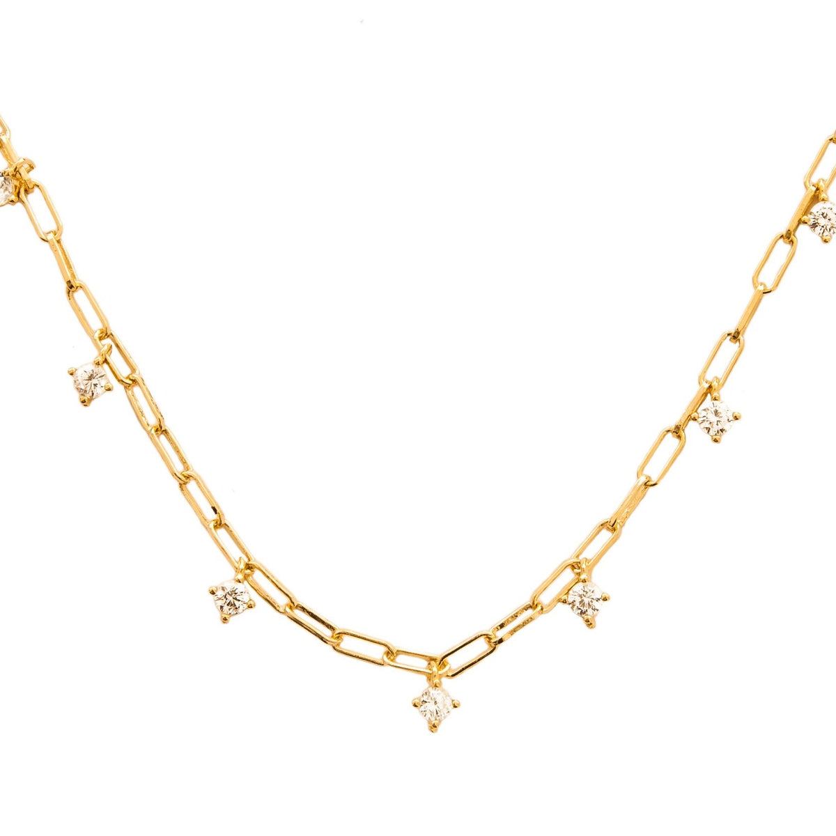 7 zirconia chain gold