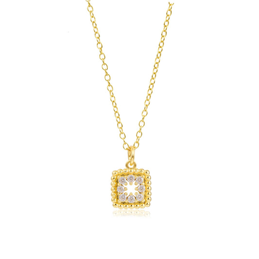 Zirconia rectangle gold