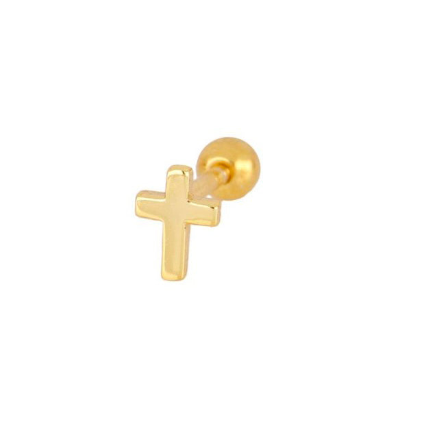 Cross piercing gold