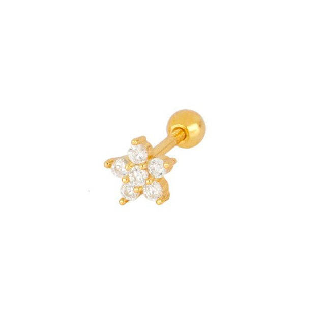 Daisy flower piercing gold
