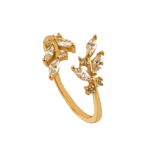 Zirconia double leaves gold