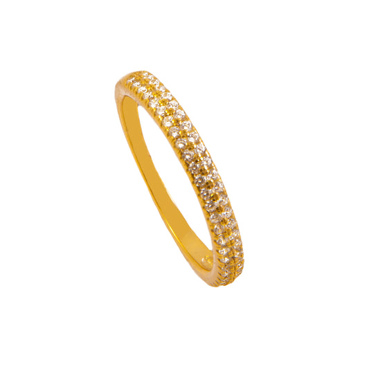 Double zirconia line gold