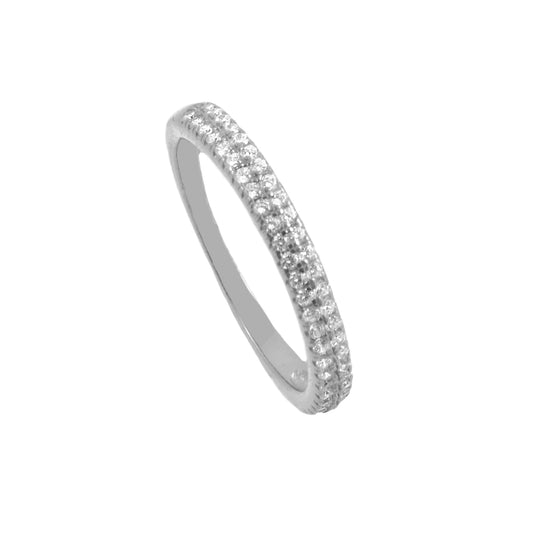 Double zirconia line silver