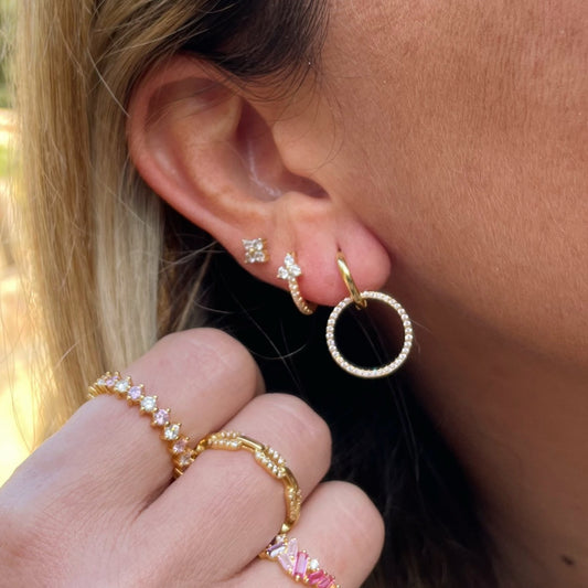 Pink & white zirconia gold - ByMirelae