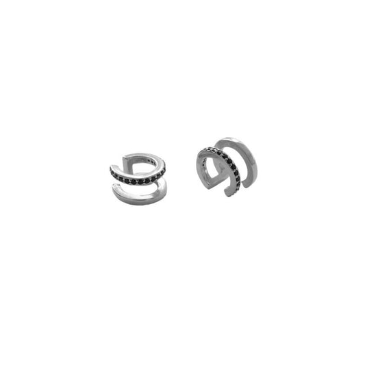 Black ear cuff silver - ByMirelae