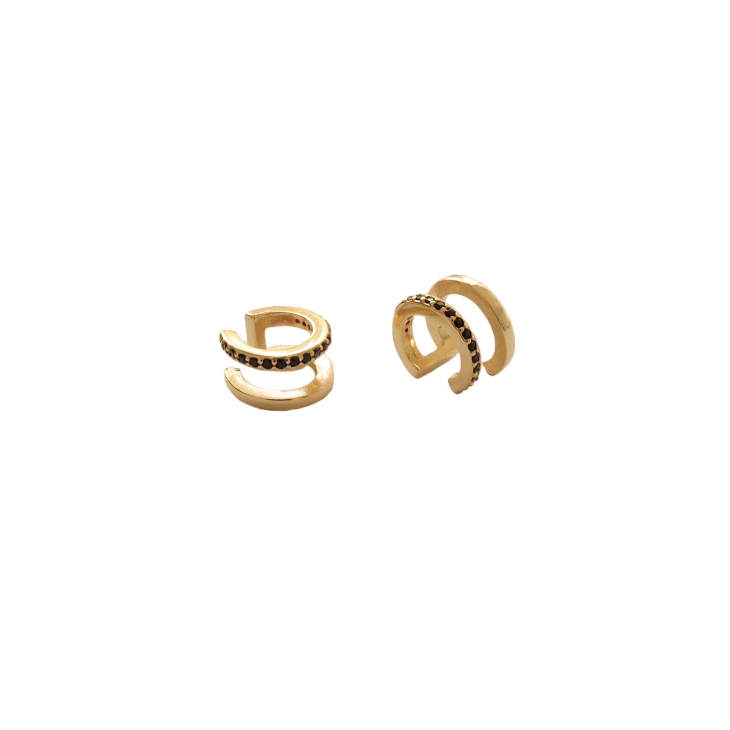 Black ear cuff gold - ByMirelae