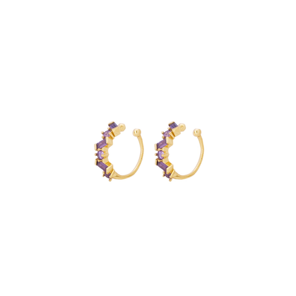 Violet zirconia ear cuff gold - ByMirelae