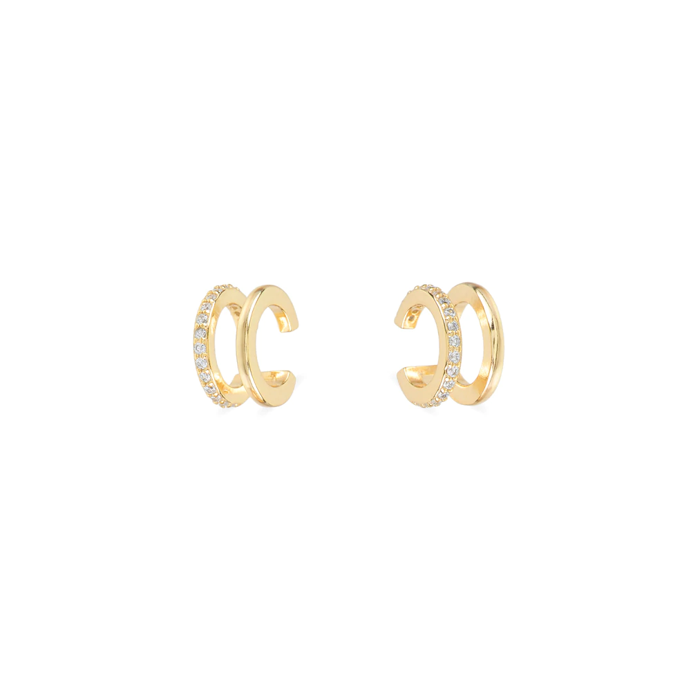White ear cuff gold