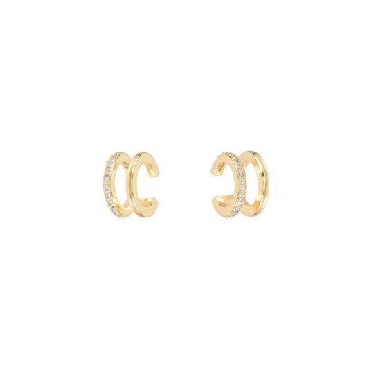 White ear cuff gold