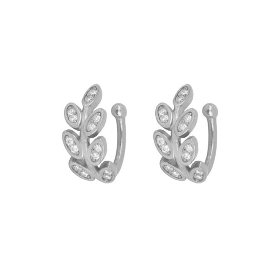 Flower ear cuff silver
