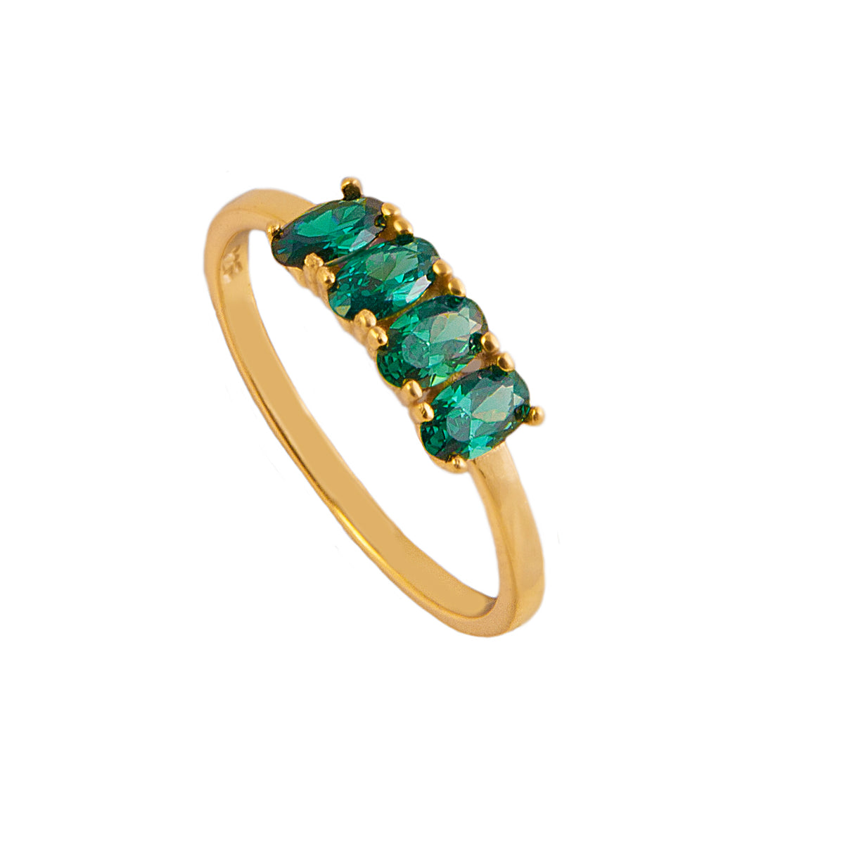 Green zirconia baguette gold