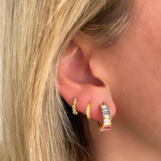 Hole mini hoop gold