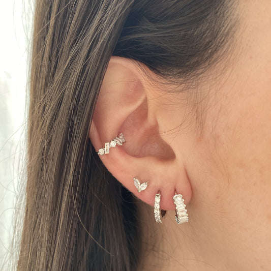 White zirconia baguette silver - ByMirelae