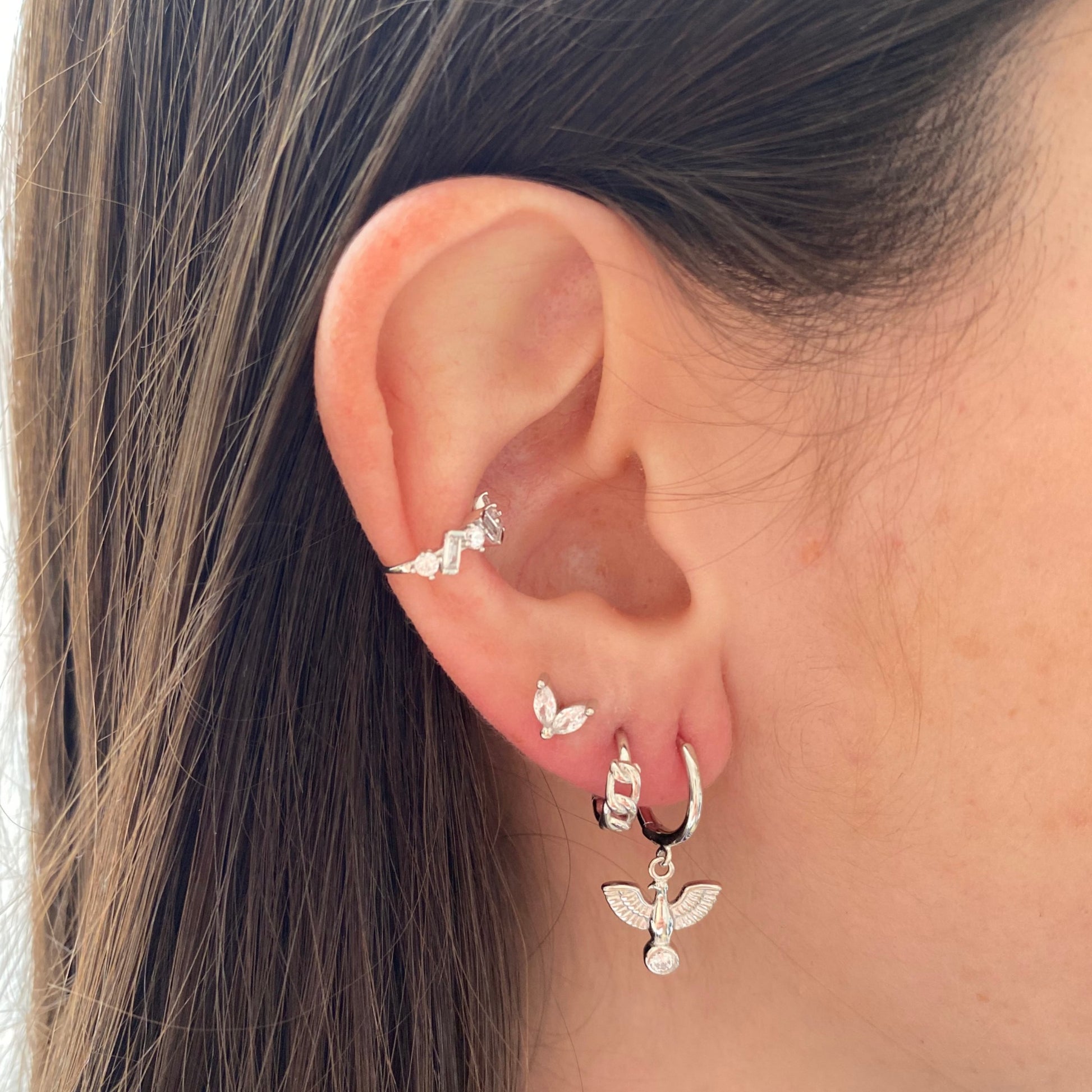 White zirconia eagle silver - ByMirelae