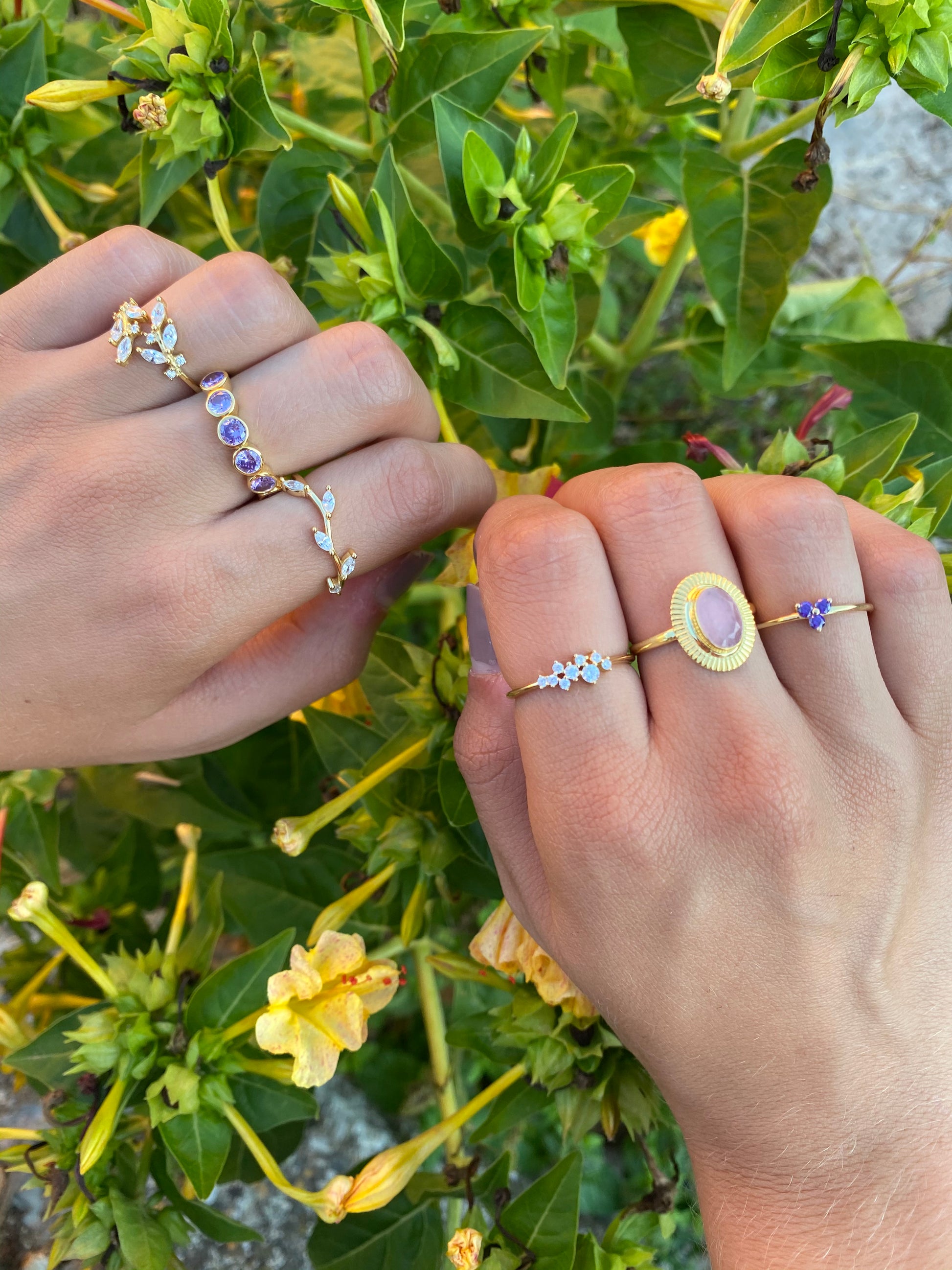 Three violet zirconia gold - ByMirelae